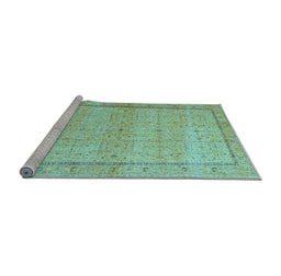 Sideview of Machine Washable Persian Light Blue Traditional Rug, wshtr3791lblu