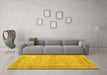 Machine Washable Persian Yellow Traditional Rug in a Living Room, wshtr3791yw