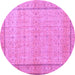 Round Persian Purple Traditional Rug, tr3791pur