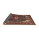 Sideview of Traditional Saffron Red Medallion Rug, tr3792