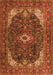 Serging Thickness of Machine Washable Medallion Orange Traditional Area Rugs, wshtr3792org