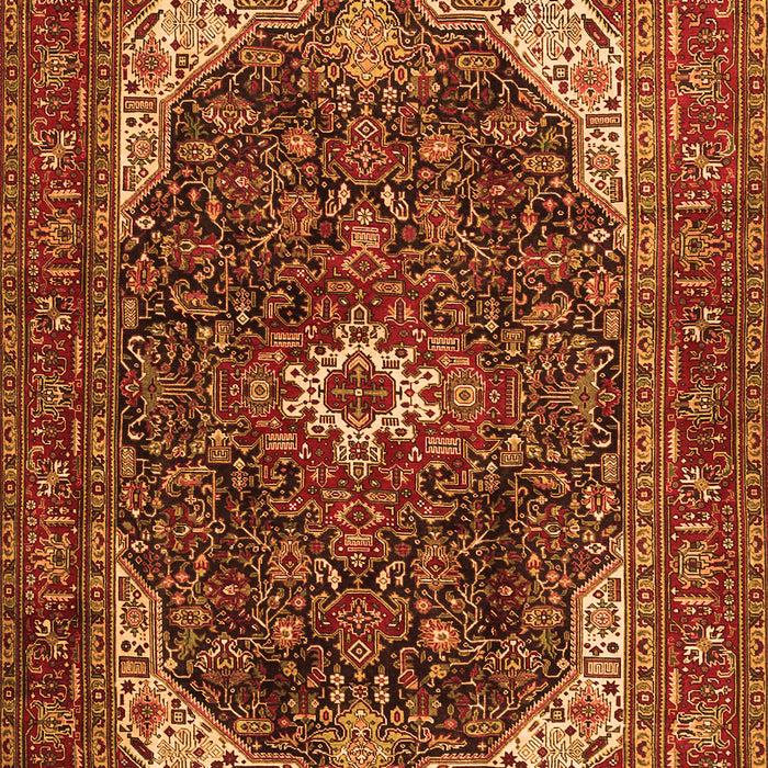 Serging Thickness of Machine Washable Medallion Orange Traditional Area Rugs, wshtr3792org