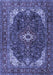 Medallion Blue Traditional Rug, tr3792blu