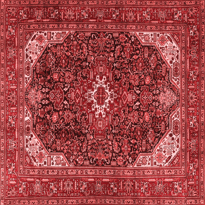 Machine Washable Medallion Red Traditional Rug, wshtr3792red