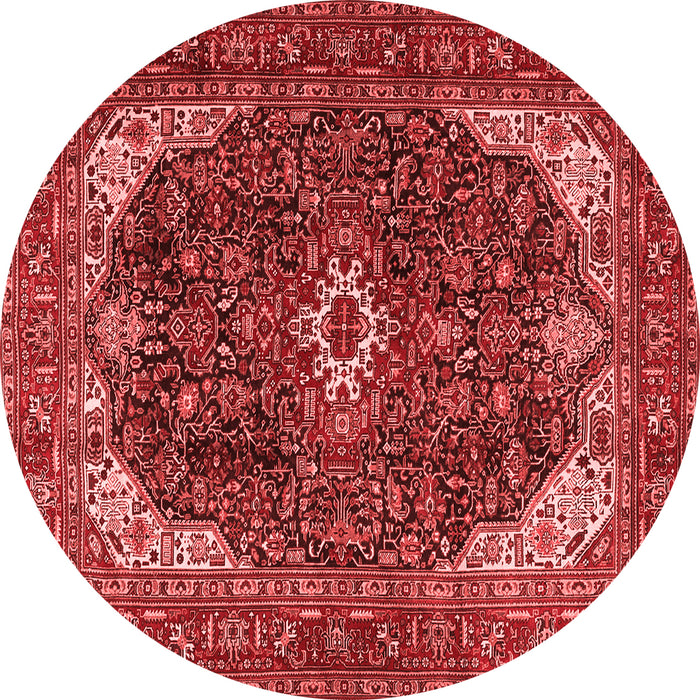 Machine Washable Medallion Red Traditional Rug, wshtr3792red
