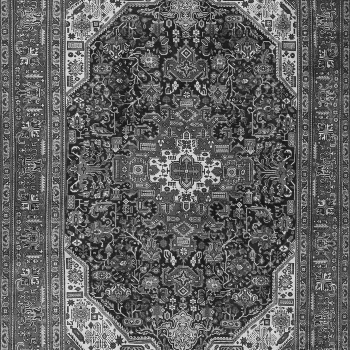 Serging Thickness of Machine Washable Medallion Gray Traditional Rug, wshtr3792gry