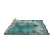 Sideview of Machine Washable Traditional Sea Green Rug, wshtr3793