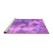 Sideview of Machine Washable Medallion Pink Traditional Rug, wshtr3793pnk