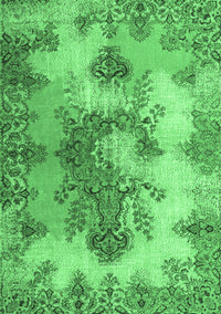 Medallion Emerald Green Traditional Rug, tr3793emgrn