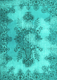 Medallion Turquoise Traditional Rug, tr3793turq