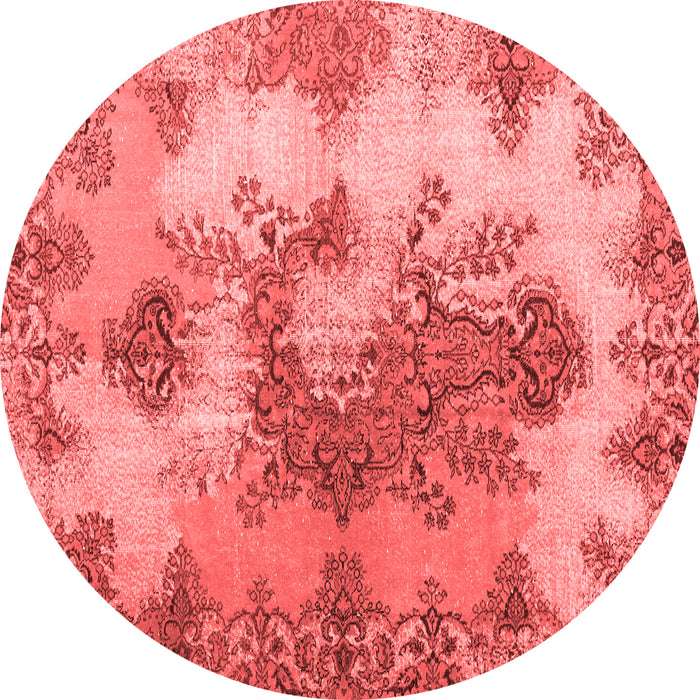 Machine Washable Medallion Red Traditional Rug, wshtr3793red