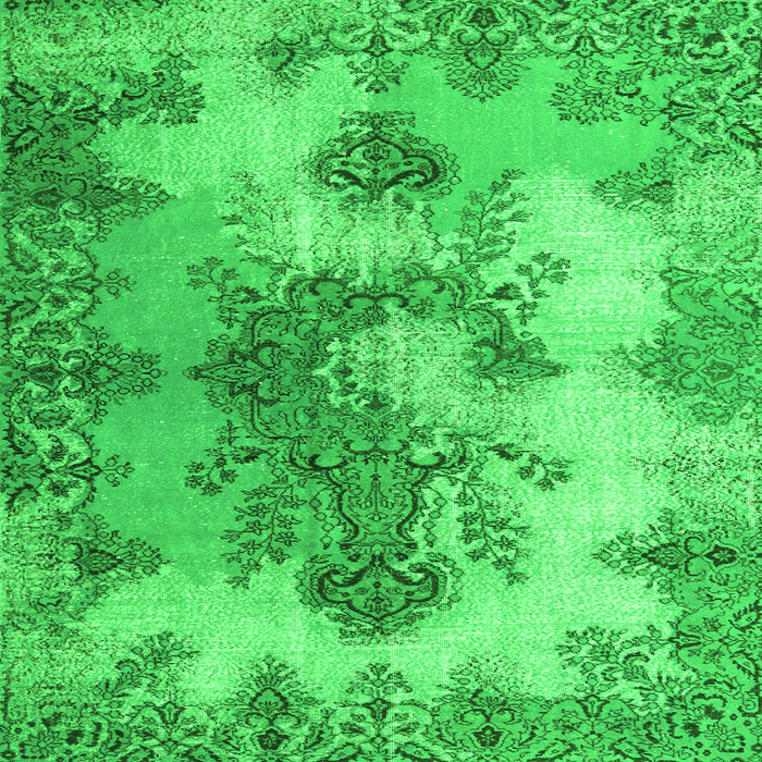 Serging Thickness of Medallion Green Traditional Rug, tr3793grn