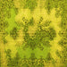 Square Medallion Yellow Traditional Rug, tr3793yw