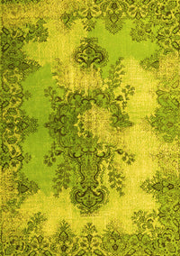 Medallion Yellow Traditional Rug, tr3793yw