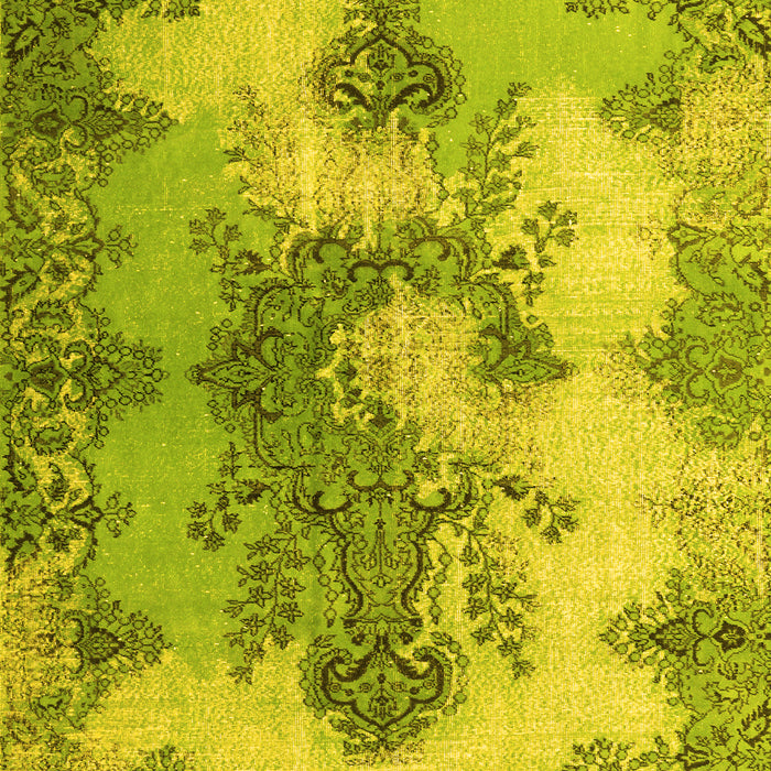 Medallion Yellow Traditional Rug, tr3793yw