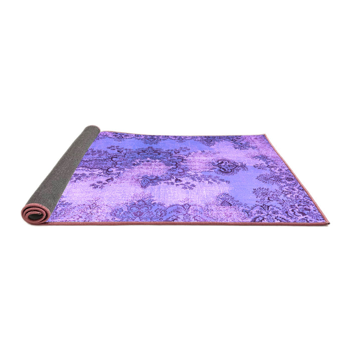Sideview of Medallion Purple Traditional Rug, tr3793pur