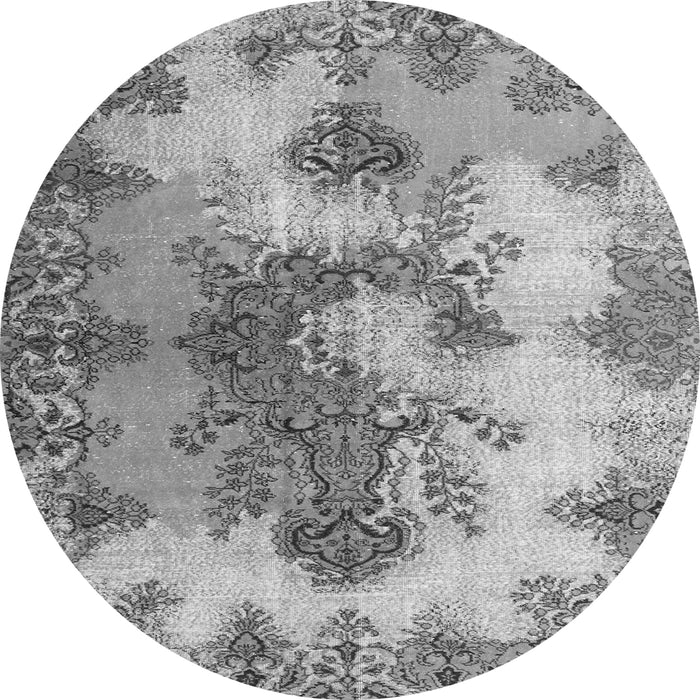 Square Medallion Gray Traditional Rug, tr3793gry
