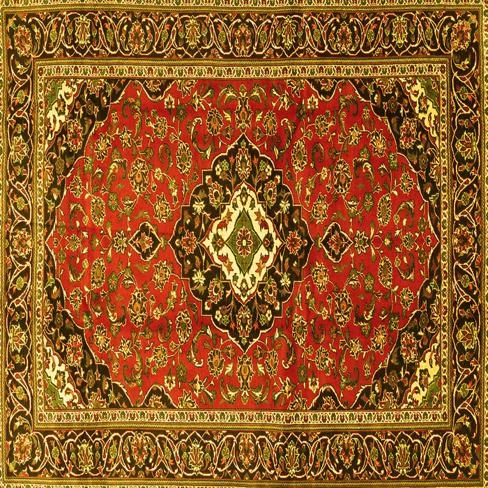 Square Medallion Yellow Traditional Rug, tr3794yw