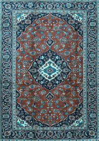 Medallion Light Blue Traditional Rug, tr3794lblu