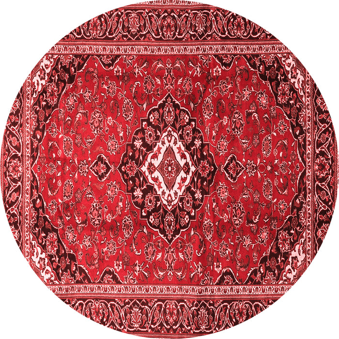 Machine Washable Medallion Red Traditional Rug, wshtr3794red
