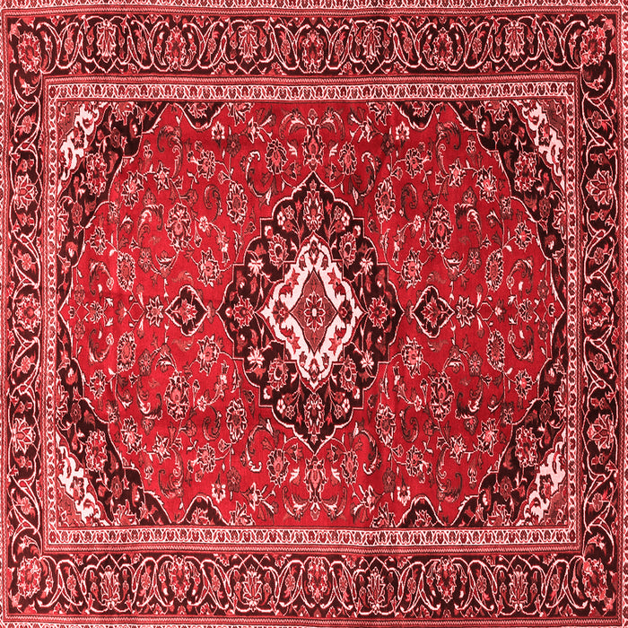 Machine Washable Medallion Red Traditional Rug, wshtr3794red