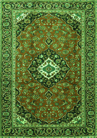 Medallion Green Traditional Rug, tr3794grn