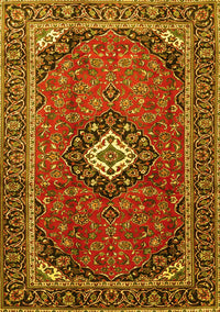 Medallion Yellow Traditional Rug, tr3794yw