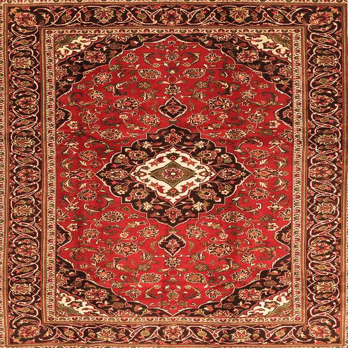 Serging Thickness of Medallion Orange Traditional Rug, tr3794org