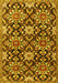 Machine Washable Persian Yellow Traditional Rug, wshtr3795yw