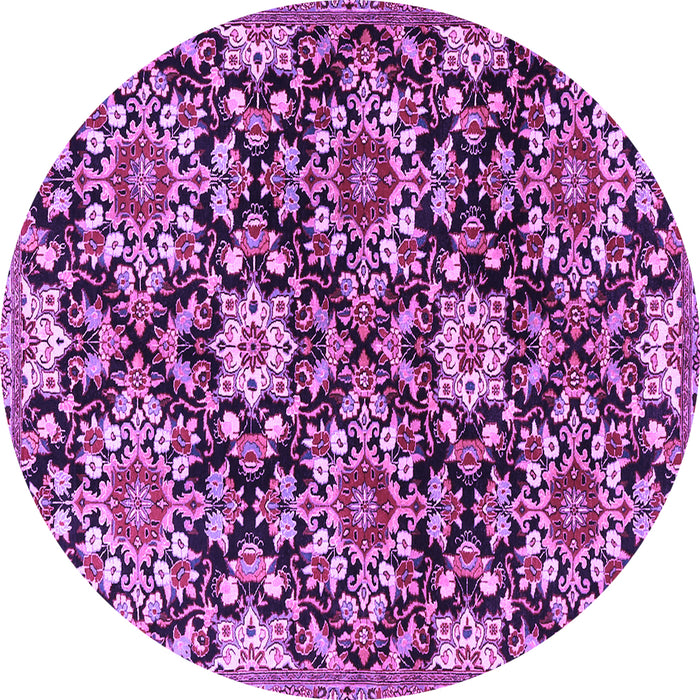 Round Persian Purple Traditional Rug, tr3795pur