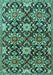 Machine Washable Persian Turquoise Traditional Area Rugs, wshtr3795turq