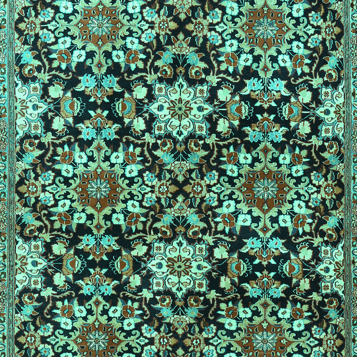 Machine Washable Persian Turquoise Traditional Area Rugs, wshtr3795turq