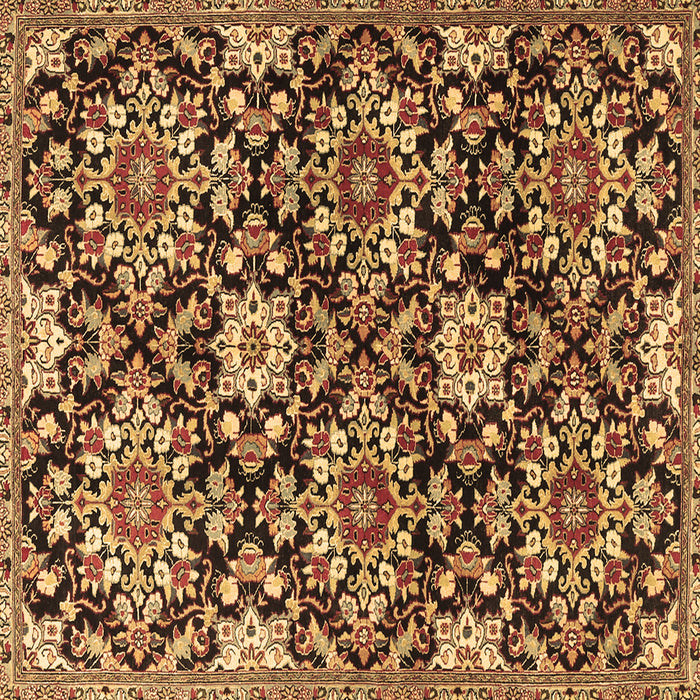 Square Persian Brown Traditional Rug, tr3795brn