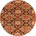 Machine Washable Persian Orange Traditional Area Rugs, wshtr3795org