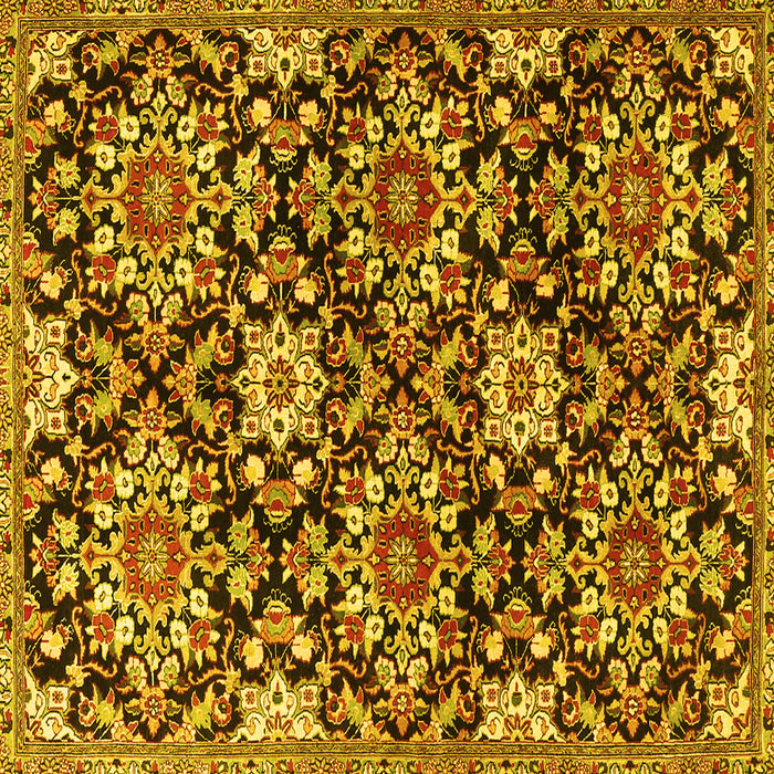 Square Persian Yellow Traditional Rug, tr3795yw