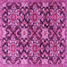 Square Machine Washable Persian Pink Traditional Rug, wshtr3795pnk