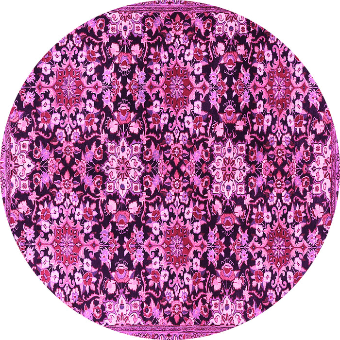 Round Persian Pink Traditional Rug, tr3795pnk
