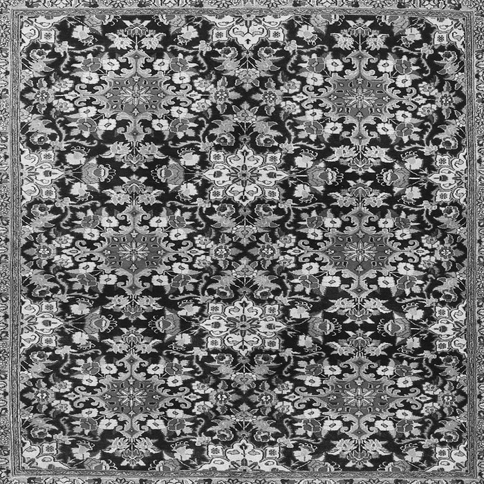 Round Machine Washable Persian Gray Traditional Rug, wshtr3795gry