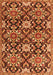 Serging Thickness of Machine Washable Persian Orange Traditional Area Rugs, wshtr3795org