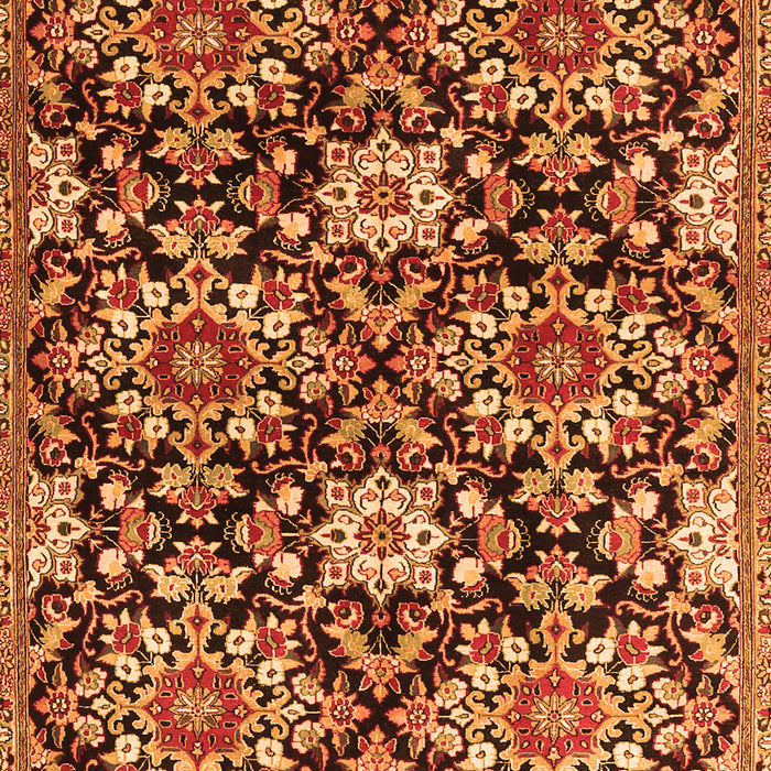 Serging Thickness of Machine Washable Persian Orange Traditional Area Rugs, wshtr3795org