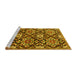 Sideview of Machine Washable Persian Yellow Traditional Rug, wshtr3795yw