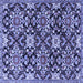 Square Persian Blue Traditional Rug, tr3795blu