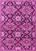 Machine Washable Persian Pink Traditional Rug, wshtr3795pnk