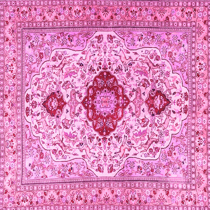 Square Persian Pink Traditional Rug, tr3796pnk