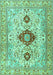 Machine Washable Persian Turquoise Traditional Area Rugs, wshtr3796turq