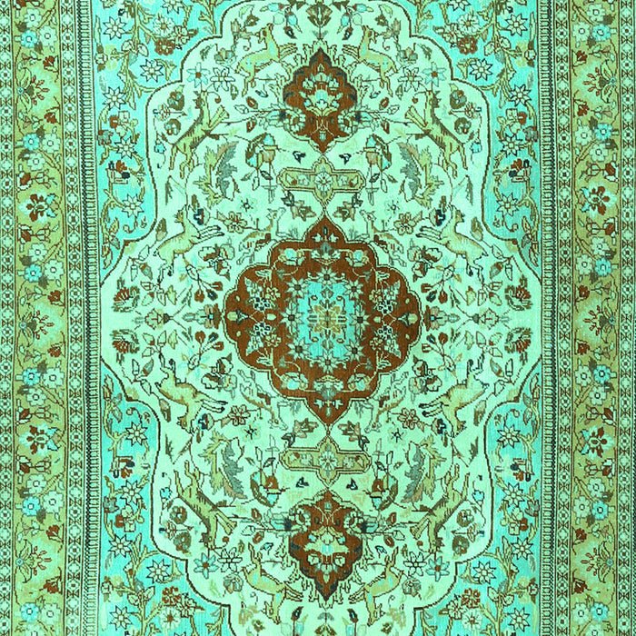 Machine Washable Persian Turquoise Traditional Area Rugs, wshtr3796turq