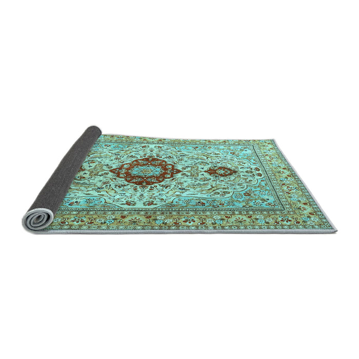 Sideview of Persian Light Blue Traditional Rug, tr3796lblu