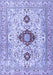 Machine Washable Persian Blue Traditional Rug, wshtr3796blu