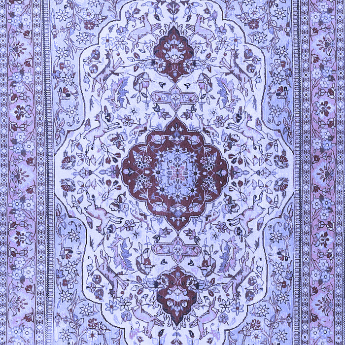 Machine Washable Persian Blue Traditional Rug, wshtr3796blu