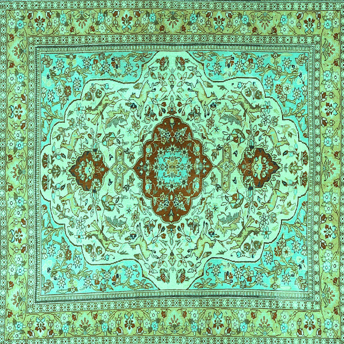 Square Persian Turquoise Traditional Rug, tr3796turq